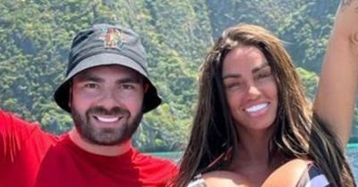 Katie Price looks delighted as she shows off latest boob job results while on holiday
