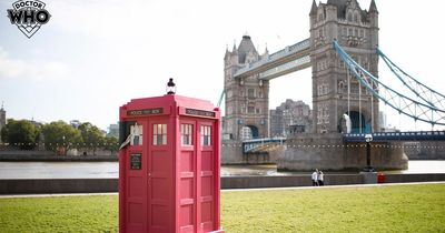 Pink Doctor Who Tardis lands in London to celebrate Barbie film