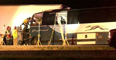 Greyhound bus crash kills three and injures 14 in devastating smash on motorway