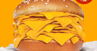 Burger King launch 'real cheeseburger' with 20 slices of cheese and no patty - and customers have struggled to finish it