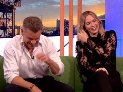 Matt Damon and Emily Blunt crack up as they mock each other’s ‘needy’ neighbourly behaviour