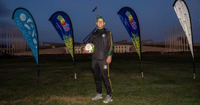 Ozzie is dribbling a soccer ball from Canberra to Sydney