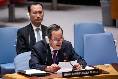 North Korea's ambassador blames US for regional tensions in a rare appearance at UN Security Council