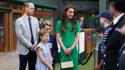 Kate Middleton's green silk-blend crepe midi dress is the designer look of dreams – and we love the way she matches Prince George