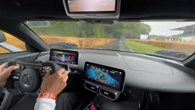 Ride Shotgun In The Mercedes-AMG One During Wet Goodwood Hill Climb