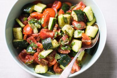 One easy step boosts supermarket tomatoes for Mediterranean chopped salad