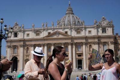 Watch view of the Vatican as European temperatures soar to nearly 40C