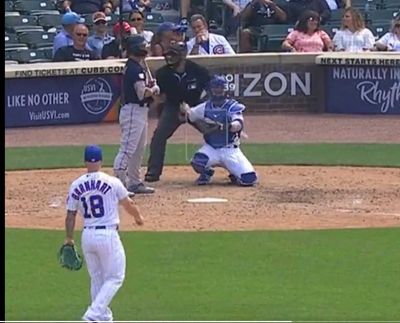 Cubs catcher Tucker Barnhart threw the most beautiful 39 MPH eephus for a called strike