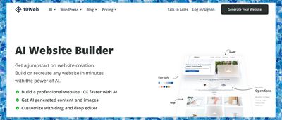 10Web website builder review