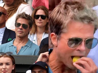 Brad Pitt amuses fans by enjoying chips in Wimbledon stands: ‘Could watch him all day’