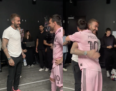 Fans react to David Beckham’s Spanish speaking skills as he greets Lionel Messi