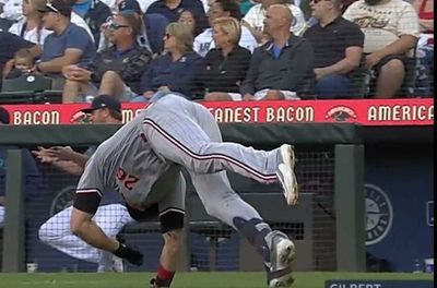 Max Kepler slickly recovered from tripping over his own bat to run out a double