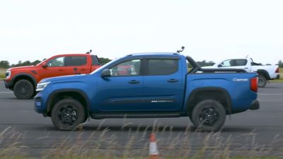 Ford Ranger Raptor Fights Toyota Hilux GR Sport, VW Amarok In Drag Races