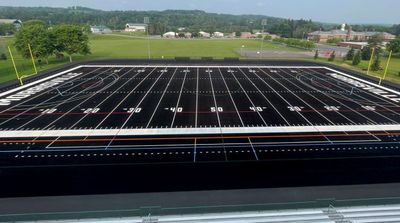 SUNY Morrisville Football Unveils Playing Field With Black Turf
