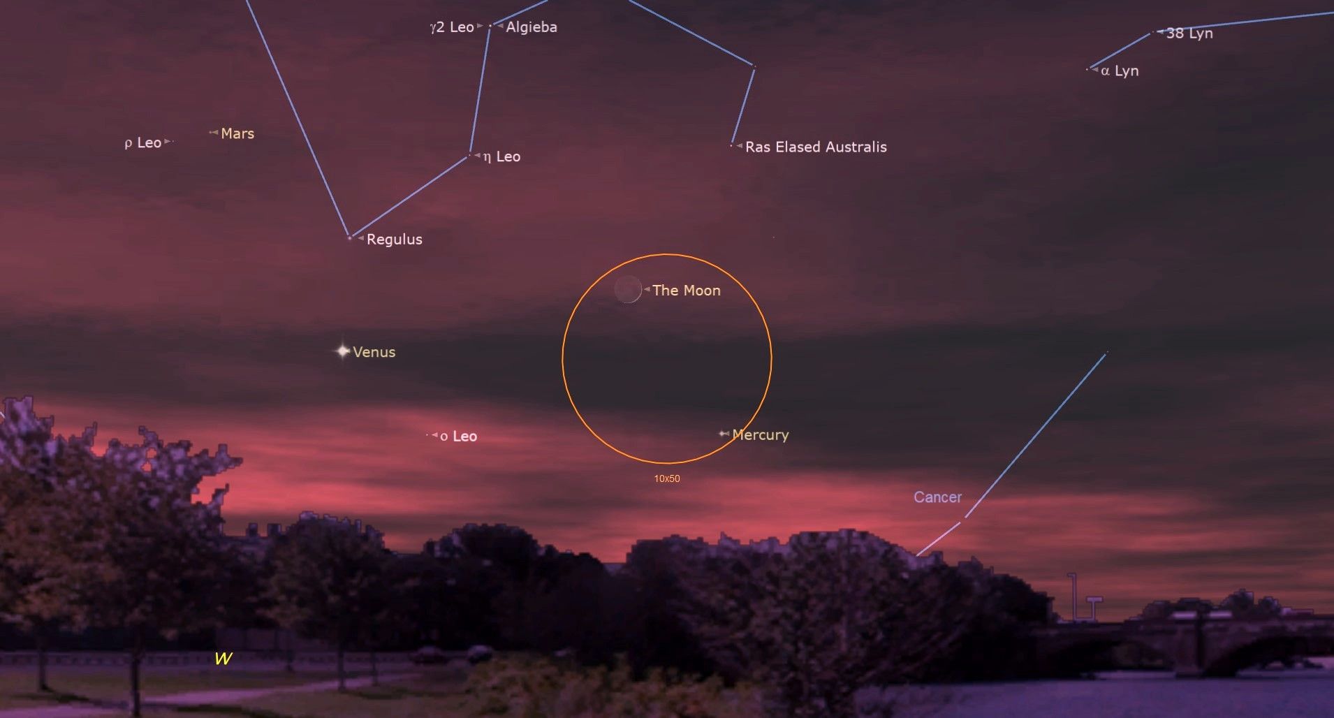 You can see Mars, Venus and Mercury near the crescent…