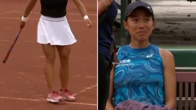 Tennis player retires after opponent wipes away evidence of shocking umpire call