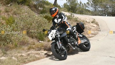 Spotted: 2024 KTM 990 Duke Prototype Winds Down A Sunny Mountain Road