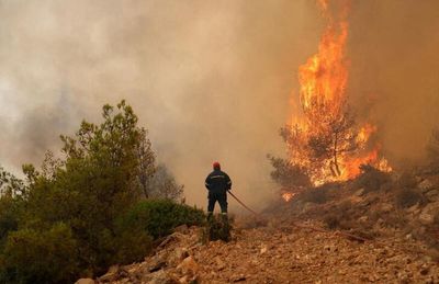 Watch as wildfires continue to rage in Greece during Europe’s record-breaking heatwave