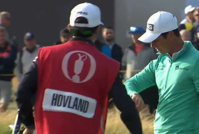 Hot mic captures Viktor Hovland’s hilarious reaction to getting pooped on by a bird during The Open