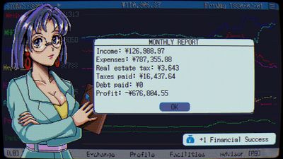 I'm in love with this '80s Japan-themed stock-trading sim that sent me to prison for insider trading