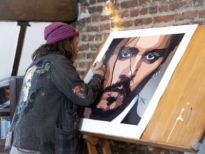 Johnny Depp self-portrait created during ‘challenging period’ of actor’s life goes on sale