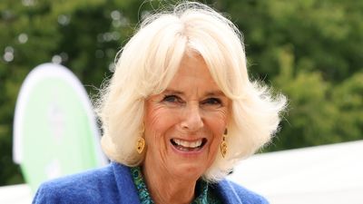 Queen Camilla’s emerald shirt dress and blue shawl takes peacock tones to the next level as fans go wild for ‘beautiful’ look