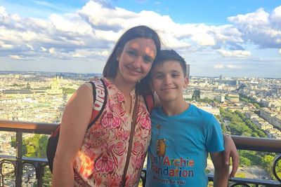 Scots teen who recovered from broken back completes charity Eiffel Tower climb