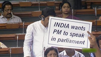 ‘INDIA’ placards appear in Lok Sabha for first time, Opposition alliance to stage joint dharna on July 24