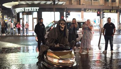 Death on a dodgem: Grim Reaper appears as part of Banksy’s hit show