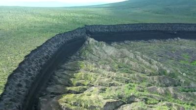 World's biggest permafrost crater in Russia’s Far East thaws as planet warms