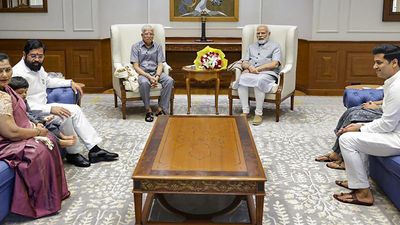 Eknath Shinde and family meet PM Modi in Delhi