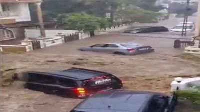 Cattle, vehicles swept away as heavy downpour maroons Junagadh city in Gujarat