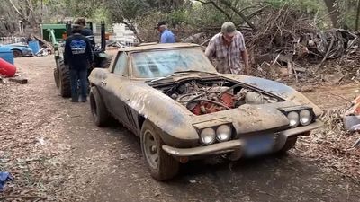 Chevrolet Corvette Roadsters Hiding In A Barn Get Pulled Into The Sunlight