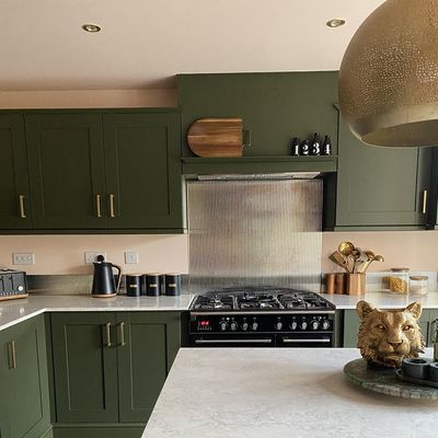 Feng Shui principles and Frenchic paint transformed this kitchen into a luxury space