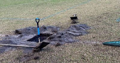 Police investigate 'significant hole' at soccer field