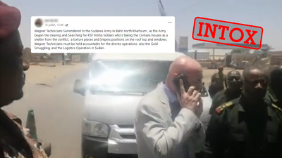 No, this video does not show the Wagner Group 'surrendering' in Sudan