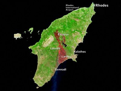Where are the fires in Corfu and Rhodes? Map reveals Greece wildfires