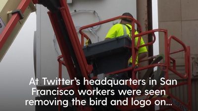 Police called to X headquarters after Twitter rebrand to stop workers removing sign