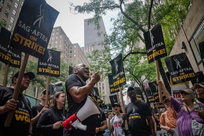 Watch: Actors and writers protest in New York as strike continues