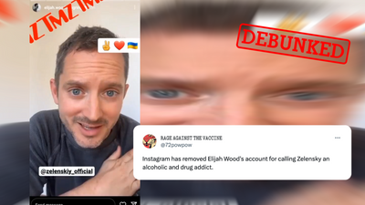 No, Elijah Wood did not urge Volodymyr Zelensky to seek treatment for alleged addictions