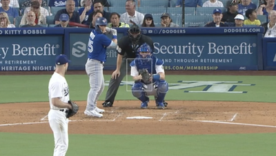 Dodgers pitcher Michael Grove had a rough inning right after the umpires made him change his pants