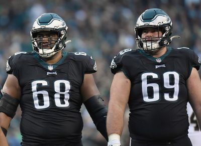 LOOK: Eagles’ O-Line arrives at training camp rocking matching overalls