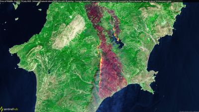 Satellites watch as wildfires rage across Greece (photos)