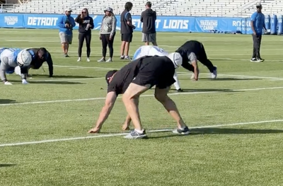 Dan Campbell began Lions training camp by hilariously doing up-downs with his players