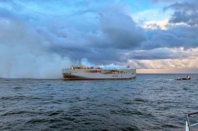 1 crew member killed in a fire on a cargo ship carrying nearly 3,000 cars in the North Sea