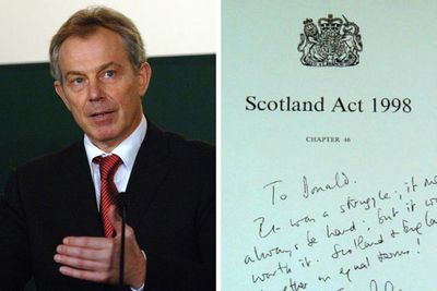 Tony Blair Scotland Act message undermines 'not Union of equals' claim