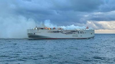 Ship Carrying 3,000 Mercedes And Other Cars Burns Off Dutch Coast, One Death Reported