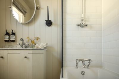 Before & after – this small bathroom went from dated retro avocado suite to looking elegant and super expensive