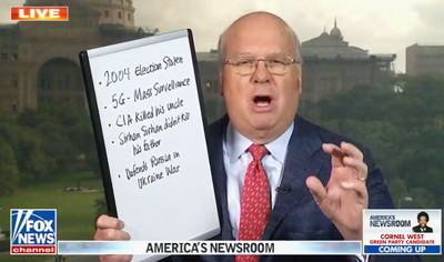 Karl Rove brings whiteboard to Fox News to explain that RFK Jr is a ‘nut’
