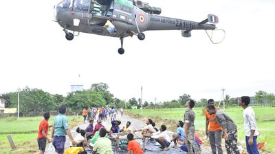 Telangana’s tribal region hit by worst floods, IAF helicopters airdrop food packets in flood affected Kondai village